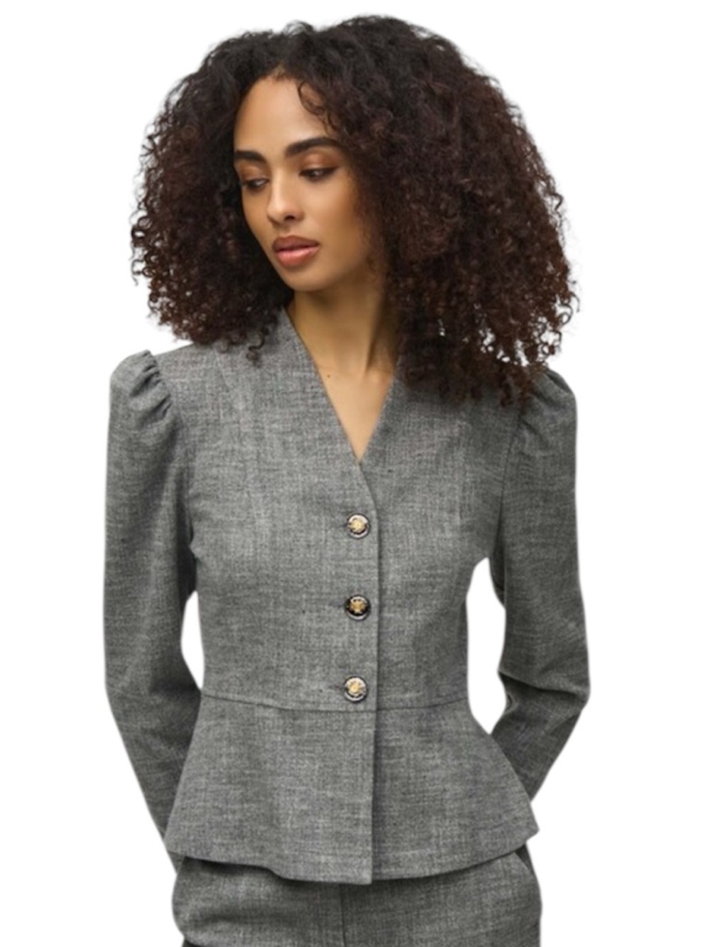 Joseph Ribkoff NWT Gray Structured Puff Sleeve Blazer Size 10 Made in Canada NEW